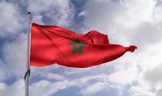 Morocco Flag - Realistic Waving Fabric Flag.