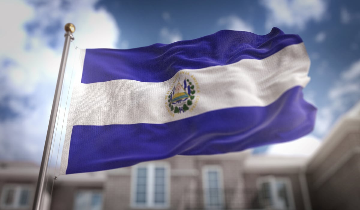 El Salvador Flag 3D Rendering